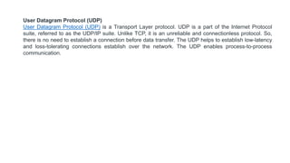 Presentation of the details of tcp and udp protocols | PPT