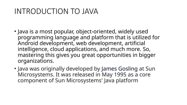 Presentation2.ppt java basic core ppt . | PPT