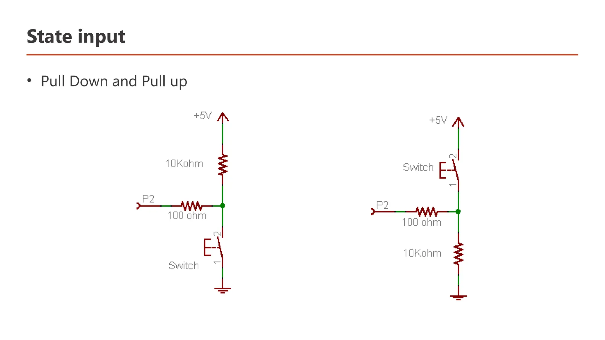 State input • Pull Down and Pull up 