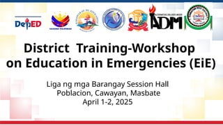 TRAINING WORKSHOP ON EDUCATION IN EMERGENCIES.pptx