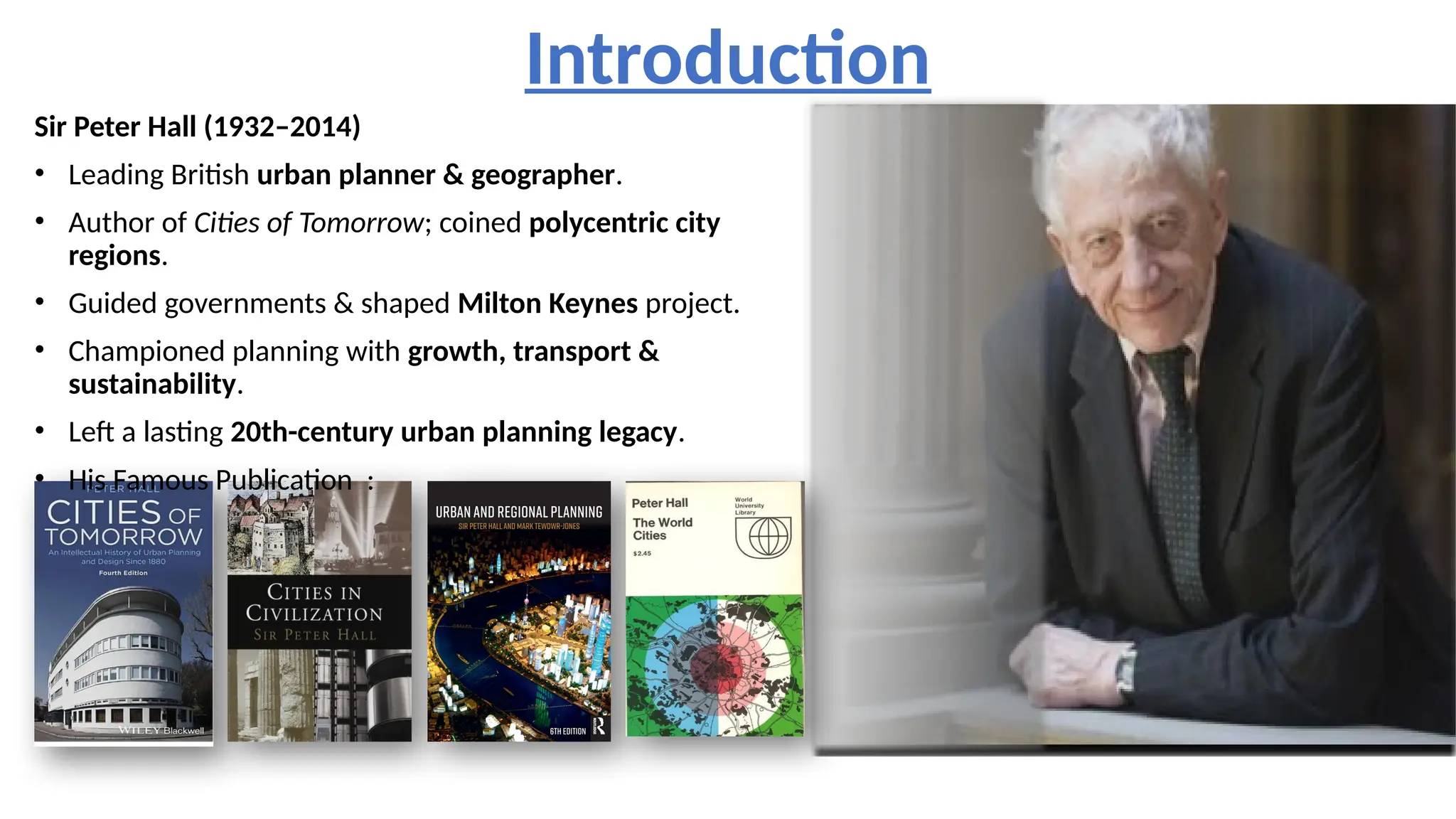 peter hall shaping the cities of tomorrow | PPTX