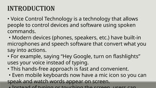 Voice Control Computer Presentation of Voice Control Technology | PPTX