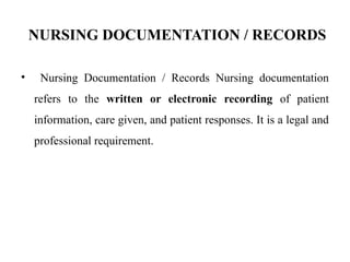 Nursing round,reports and records....... | PPTX