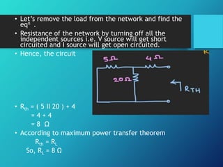 Presentation of Electrical Engineering ( Maximum Power Transfer Theorem ...
