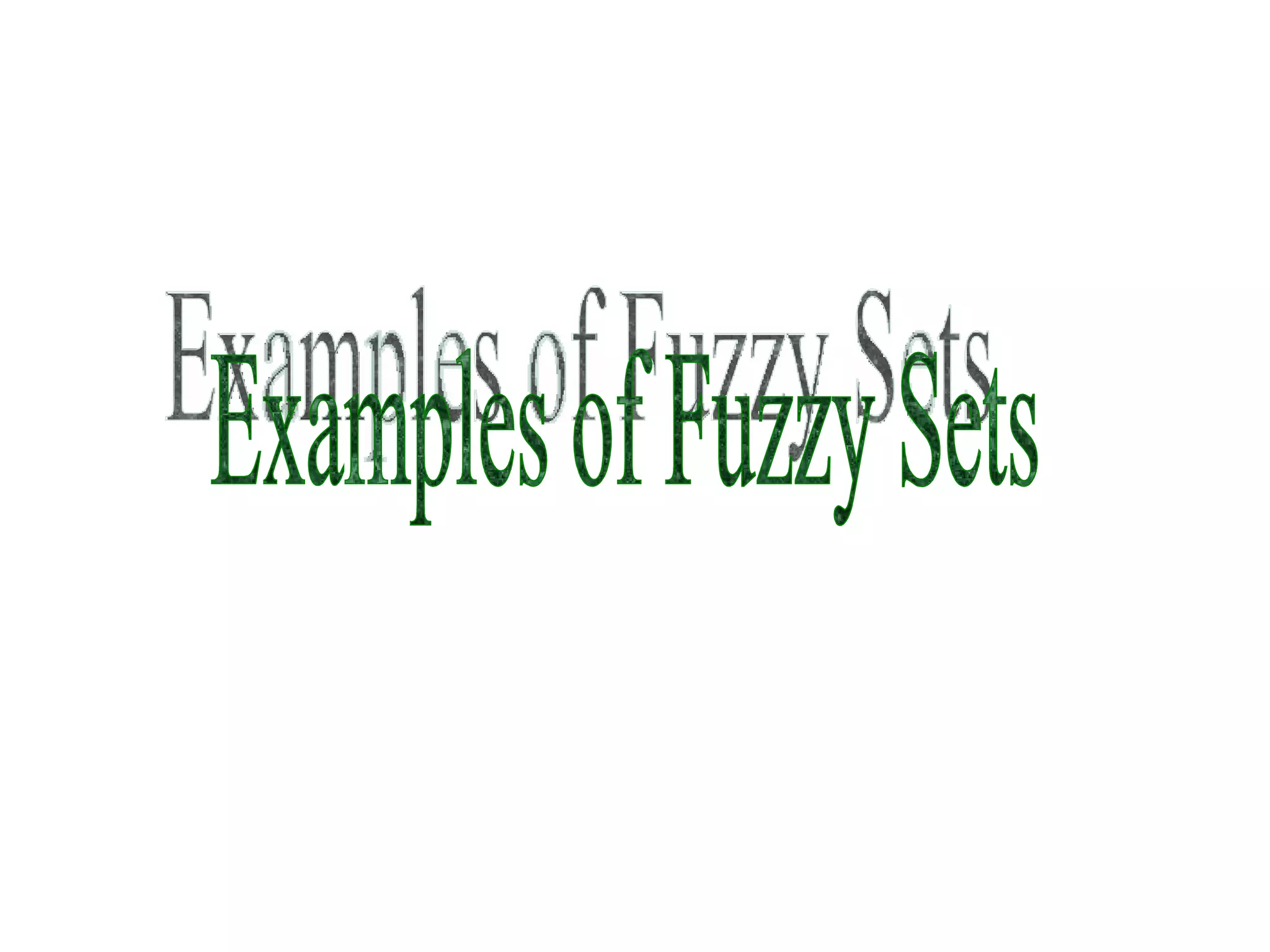 Examples of Fuzzy Sets 