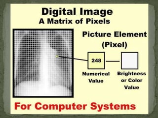  Is the number of

bits that have
been made
available in the
digital system to
represent each
pixel in the
image.

This i...