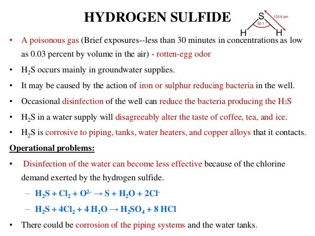 hydrogen sulfide in water hydrogen sulfide in water