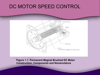 DC MOTOR SPEED CONTROL
Figure 1.1: Permanent Magnet Brushed DC Motor
Construction, Components and Nomenclature
 