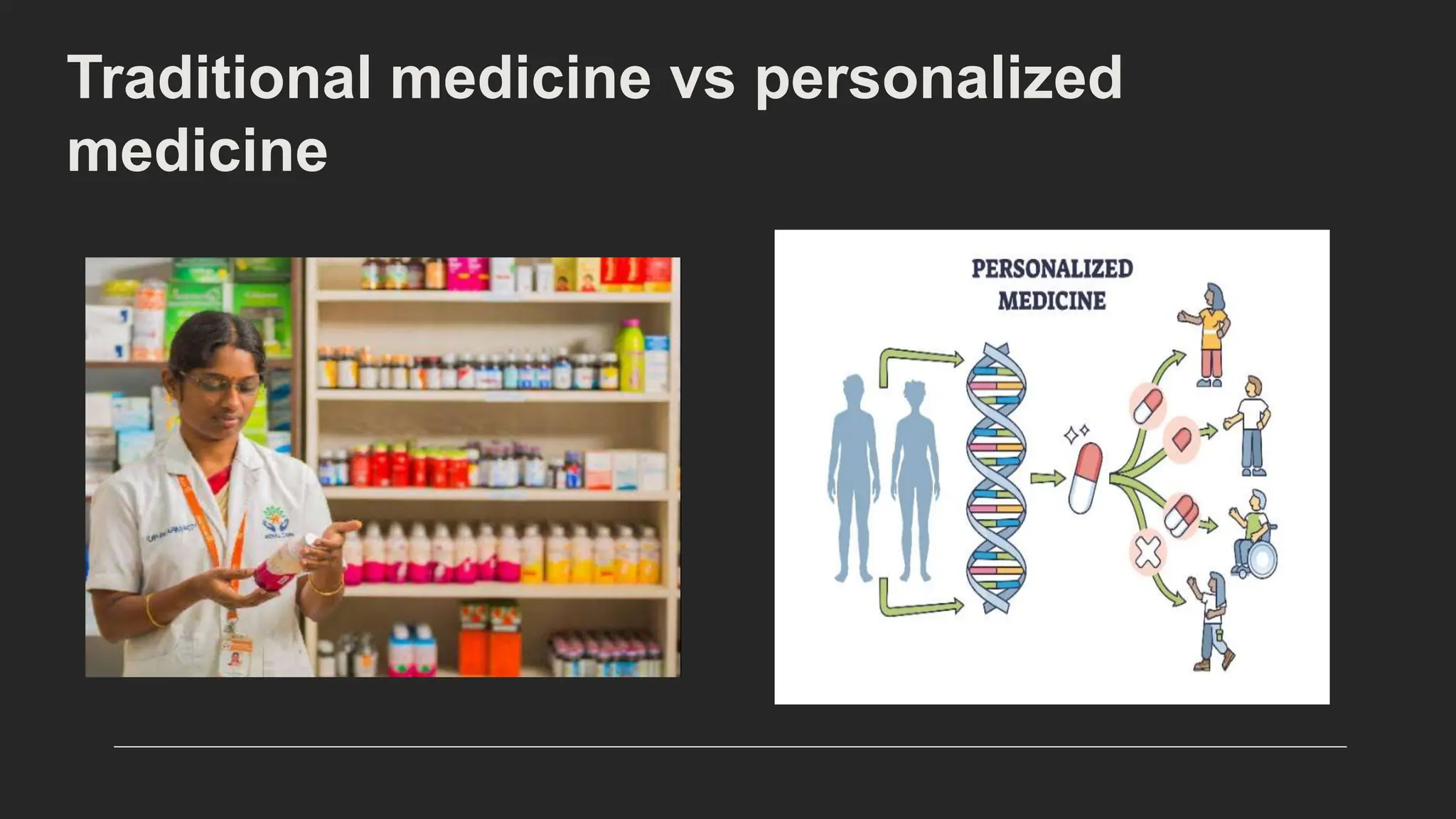 Traditional medicine vs personalized
medicine
 