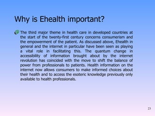 Why is Ehealth important? ,[object Object]