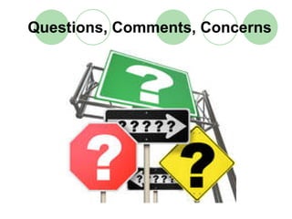Questions, Comments, Concerns
 