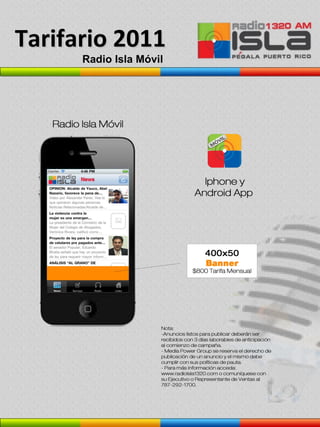 Radio Isla 1320 Presentación Ventas 2011 | PPT