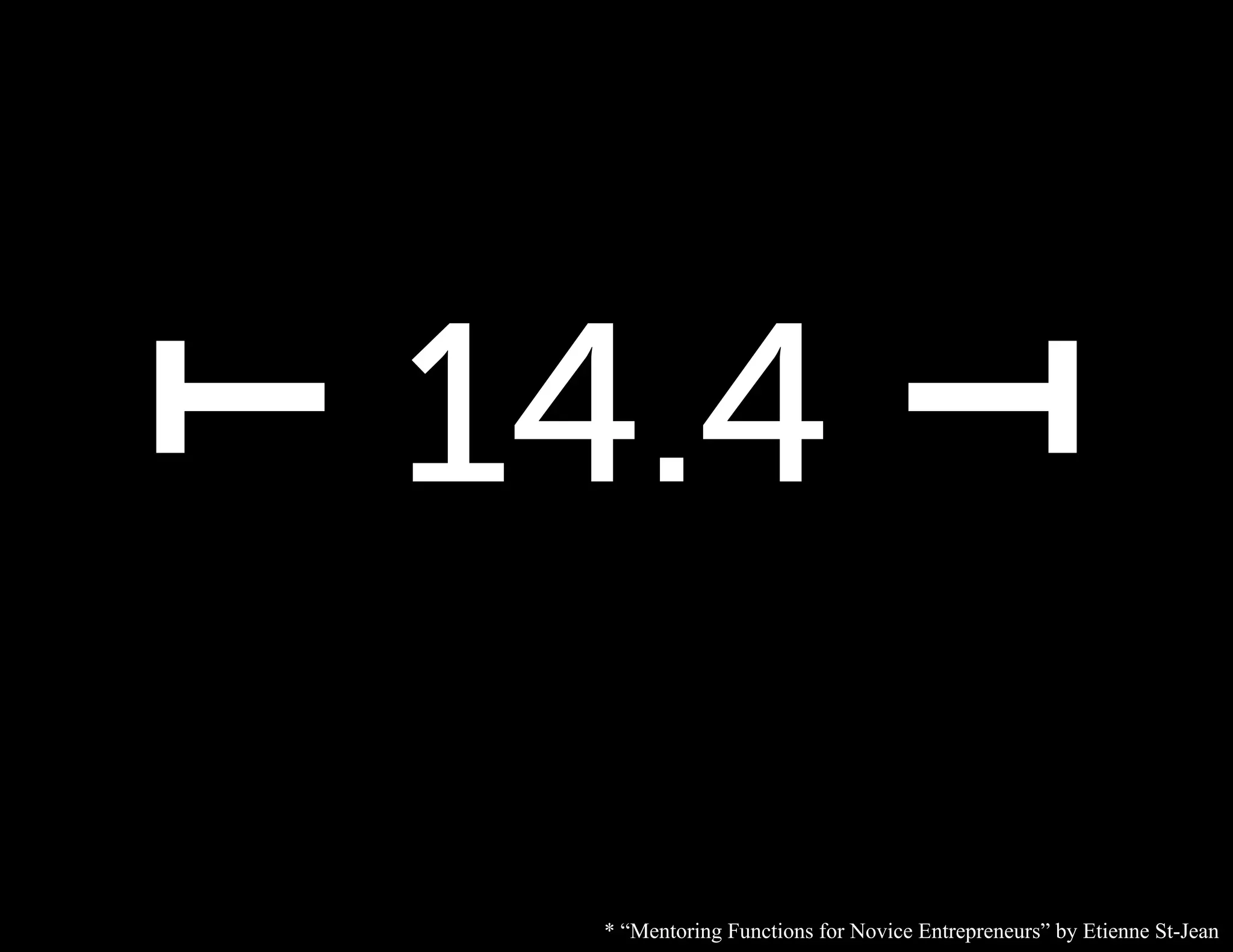 14.4

 * “Mentoring Functions for Novice Entrepreneurs” by Etienne St-Jean
 