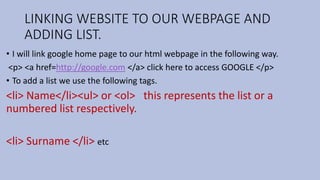 BASIC HTML PRESENTATION | PPT