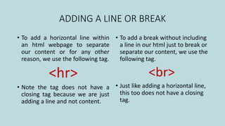 BASIC HTML PRESENTATION | PPT