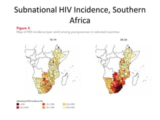 Subnational HIV Incidence, Southern
Africa
 