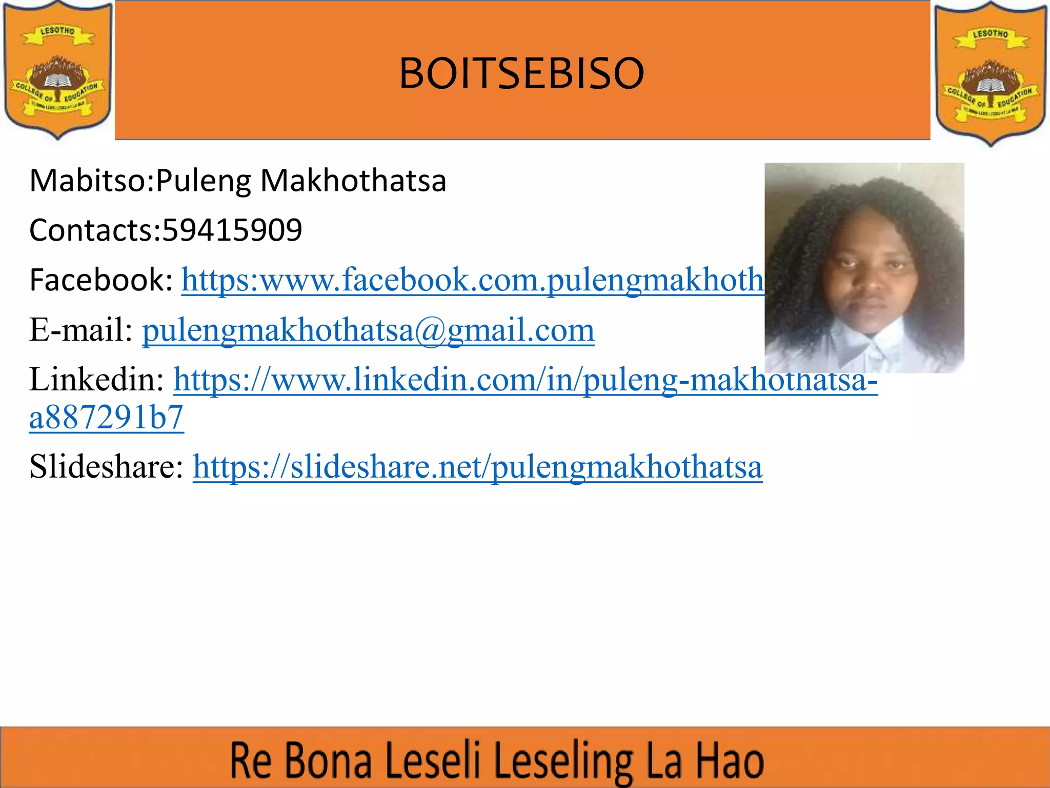 Presentation(20180151)puleng 1 | PPT