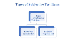 Comparison Between Objective Type Tests and Subjective Type tests. | PPTX