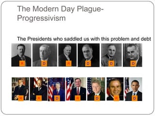 The Modern Day PlagueProgressivism
The Presidents who saddled us with this problem and debt

R

R

D

R

R

D

D

R

D

D

D

R

D

 