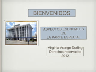 BIENVENIDOS
Virginia Arango Durling
Derechos reservados
2012
 