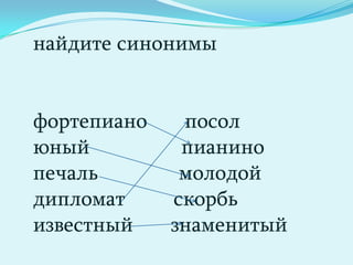 Соедините русские слова с их переводомმოხიბლაემსახურებოდამვენიერიგანათლებულიდაქალებულიწერწეტააკოცადალოცაОбразованныйповзрослевшаяпрелестнаястройнаяслужилпоцеловалблагословiлiочаровала