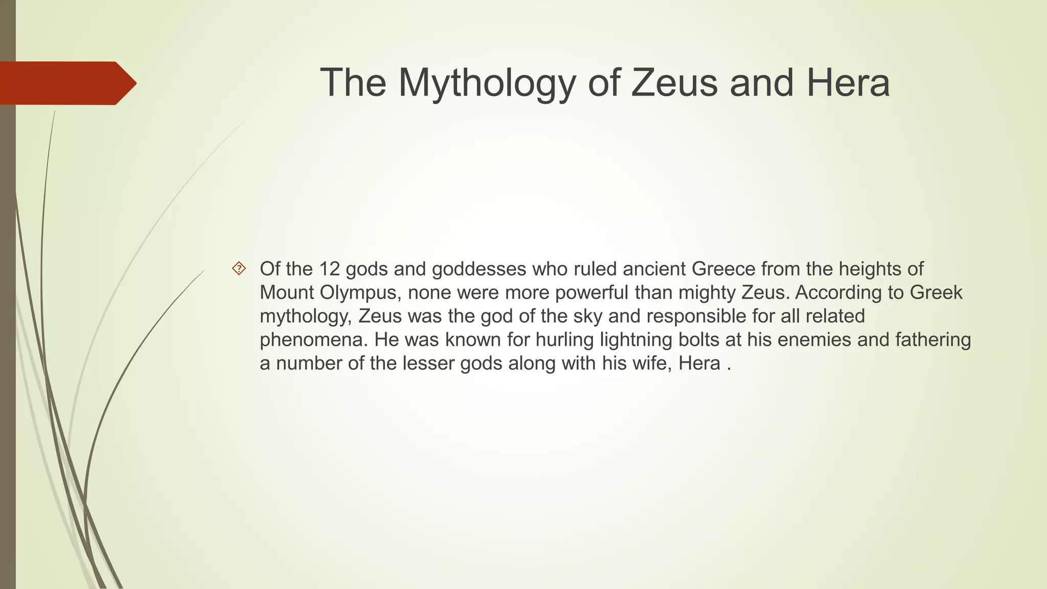 The Mythology of Zeus and Hera | PPTX