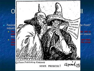 War is Declared and
Opportunities Abound for All
(cont‘d)


Favorable circumstances appear for women and blacks in ―Home Front‖
industry.




The war provided women with the opportunity to work in war factories and to
perform many jobs previously held only by men. More than 10,000 women entered
the armed services in non-combat roles.
The war accelerated the migration of blacks from the South to the North and West,
where many found jobs in war factories. Some 370,000 blacks served in the armed
forces during the war.

 