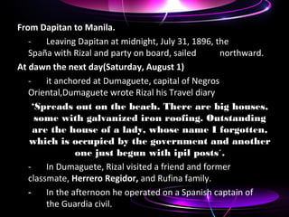 Rizal and other heroes/ heroines Chapter 23: last trip abroad (1896) | PPT