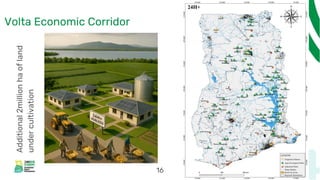 Additional
2million
ha
of
land
under
cultivation
Volta Economic Corridor
16
 