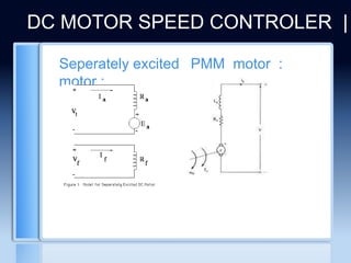 DC MOTOR SPEED CONTROLER |
Seperately excited
motor :
PMM motor :
 