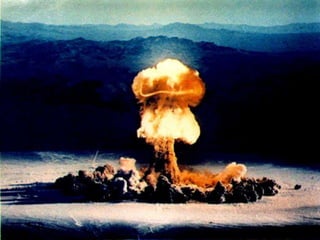 Improve your knowledge
• The nuclear bomb gave America a lead
which was expected to last at least 5
years. The rapid Russian development of
nuclear technology, helped by the work of
the “atom spies” was a shock.
Significantly, Russia hurriedly declared
war against Japan at the beginning of
August 1945 and rushed to advance into
Asia to stake out a position for the post-
war settlement. This helped make both the
Korean and Vietnamese conflicts more
likely.
 
