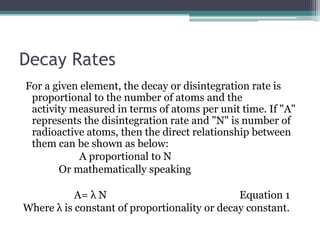Effect of Radioactive Decay
 