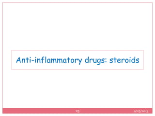 Anti-inflammatory drugs: steroids
9/25/201325
 