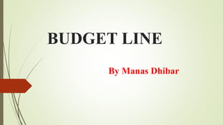 BUDGET LINE
By Manas Dhibar
 