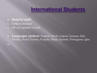 Library induction at the University of East London | PPTX