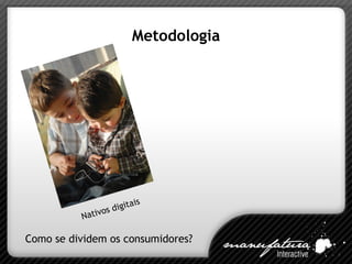 Metodologia Como se dividem os consumidores? Nativos digitais 