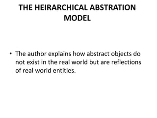 A HIERARCHICAL ABSTRACTION MODEL FOR SOFTWARE ENGINEERING | PPTX