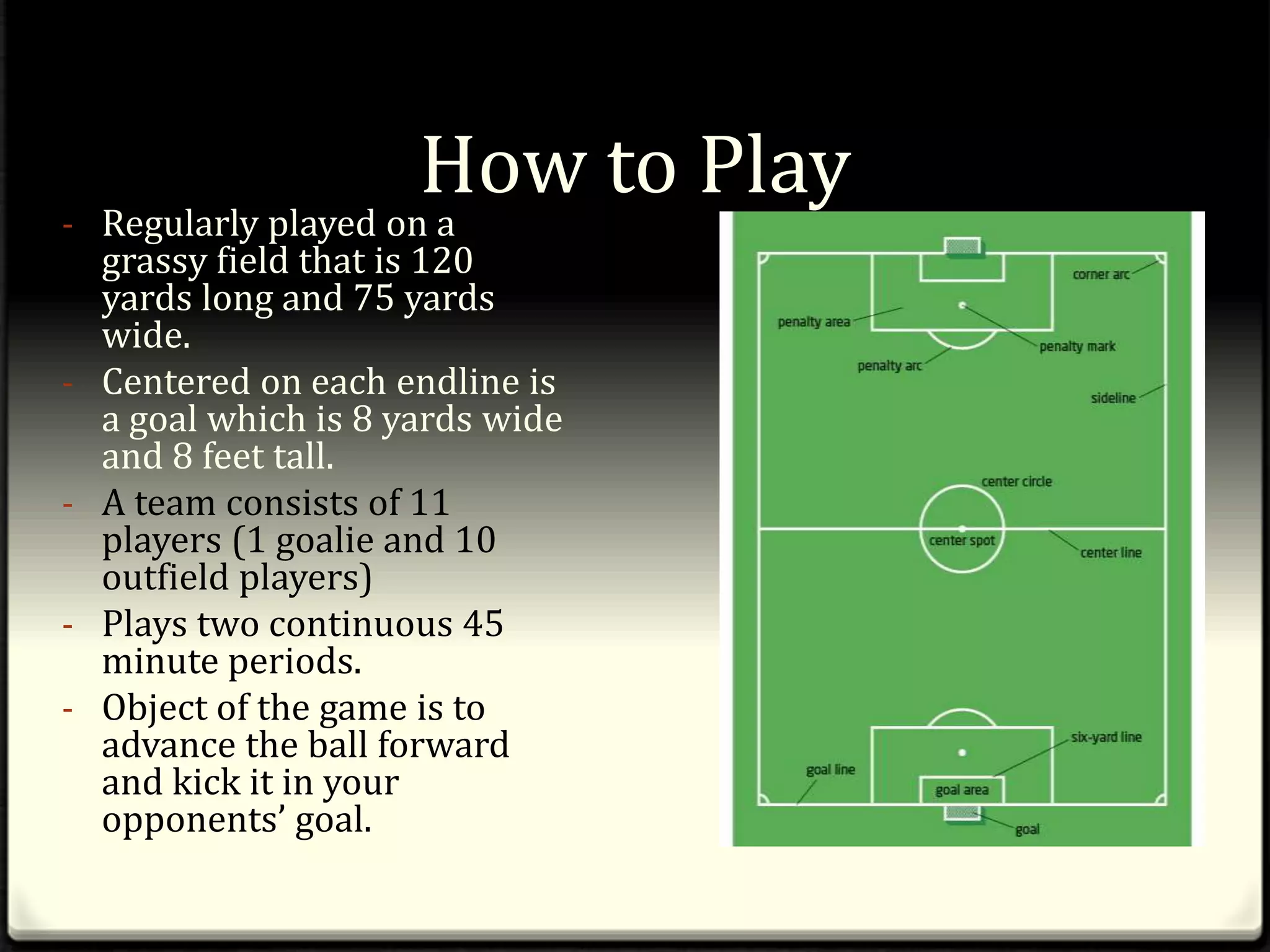 History Part DeuxThe Cambridge Rules were the first set of known rules drawn up in 1848.The Cambridge rules, if you couldn’t tell by their name, were written at Trinity College in Cambridge.The first international match took place in 1872 between England and Scotland, it ended in a 1-1 draw. Image labeled public domain according to wikipedia.org