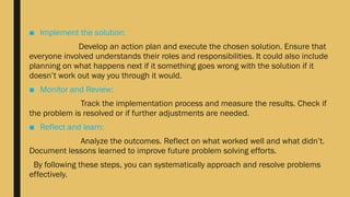 problem solving skills of a leadership, and techniques | PPTX