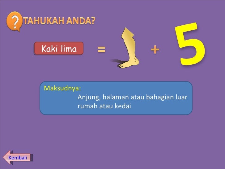 Tahukah Anda Simpulan Bahasa Kaki