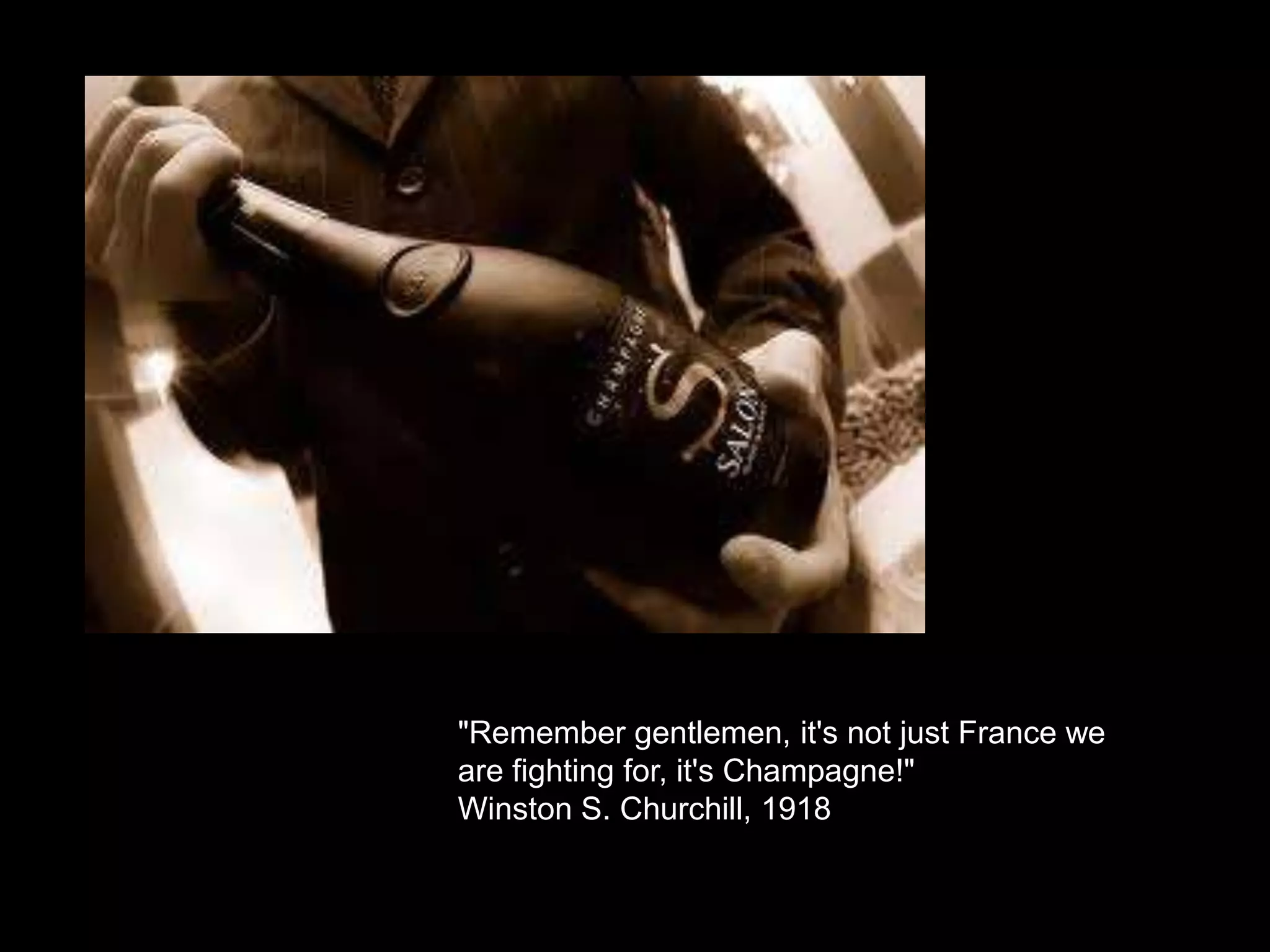 	When collecting fine wines the quality, 	purchase price, producer, and vintage are 	of primary importance."Remember gentlemen, it's not just France we are fighting for, it's Champagne!" Winston S. Churchill, 1918
