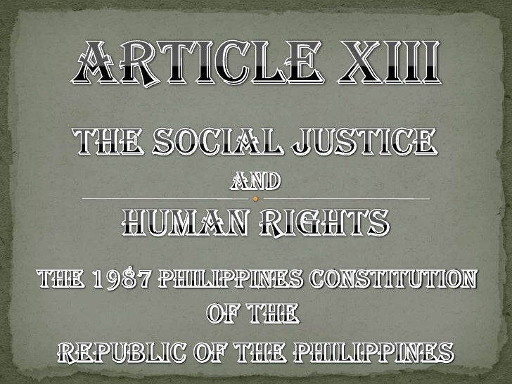 Article xiii social justice and human rights studies