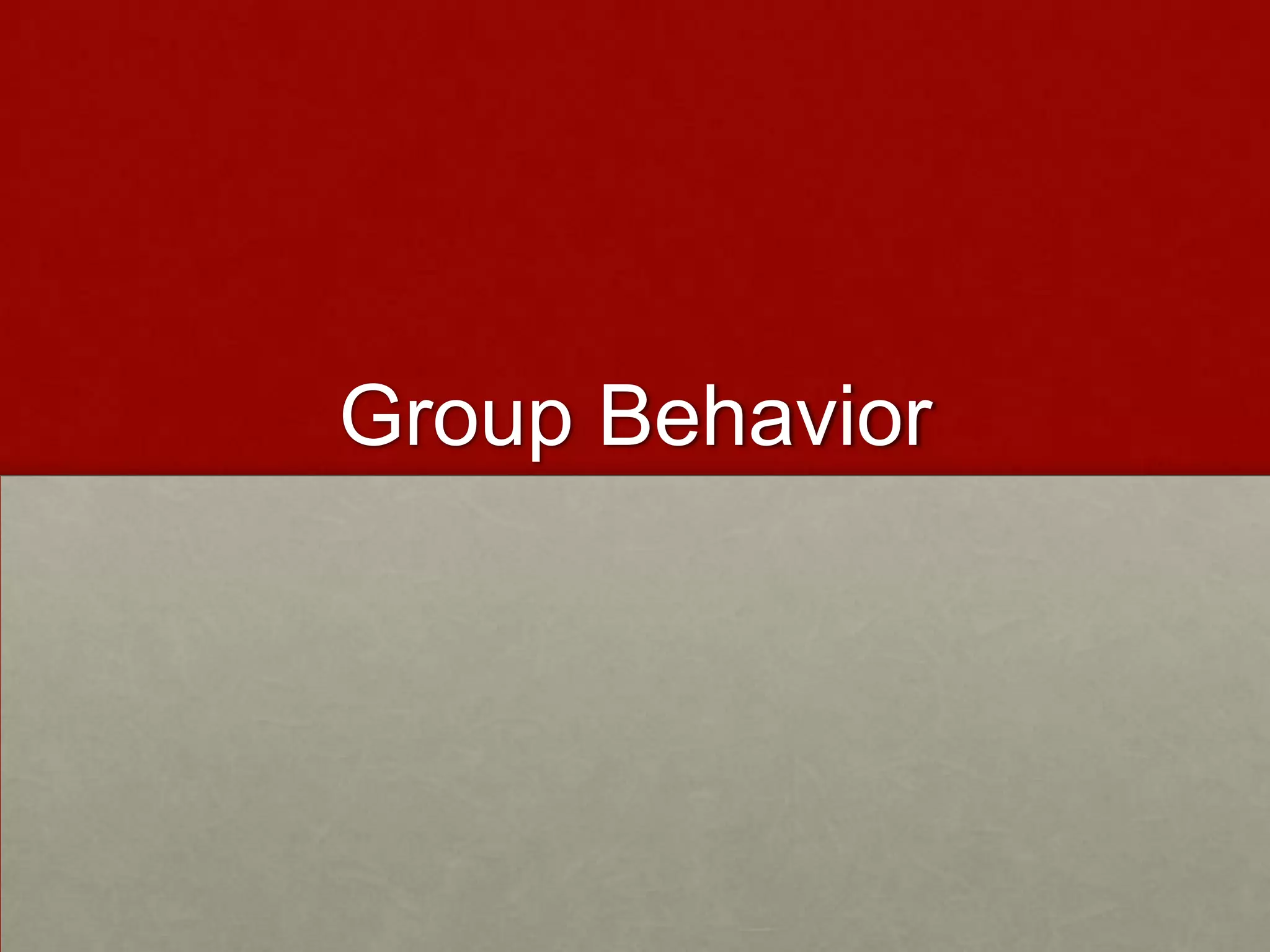 Group Behavior
 