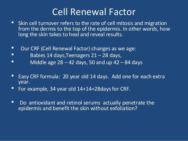 skin cell turnover rate by age
