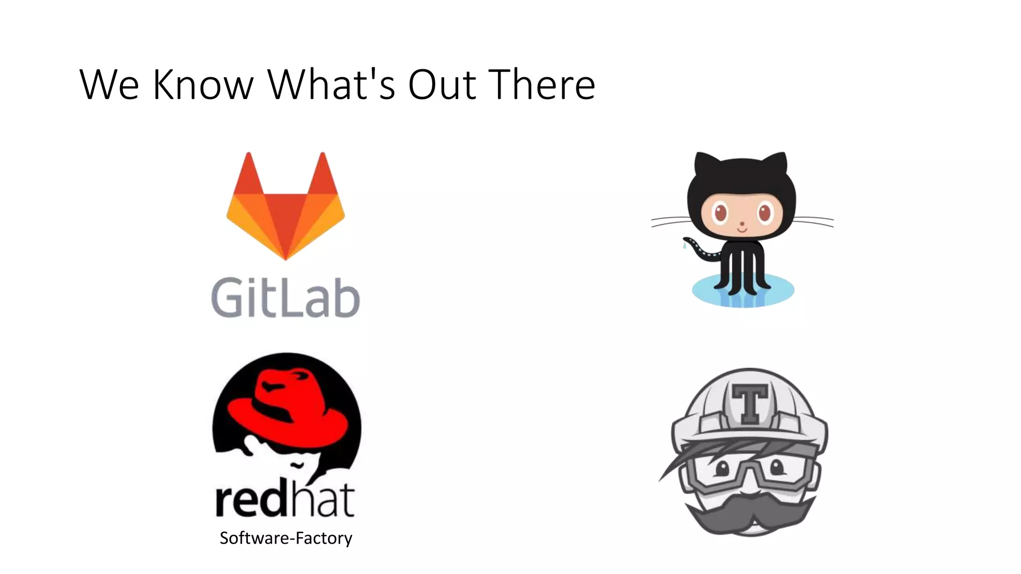 We Know What's Out There
Software-Factory
 