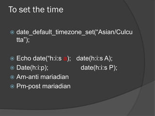 PHP Date and Time Function | PPT