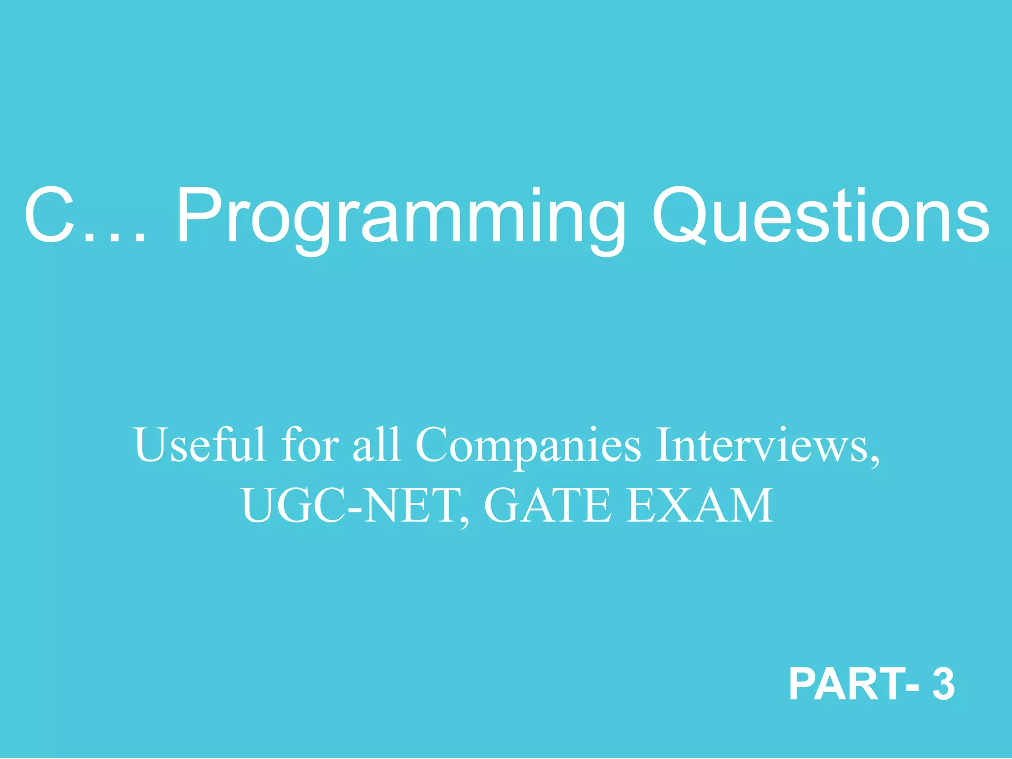 Part - 3 Cpp programming Solved MCQ | PPT