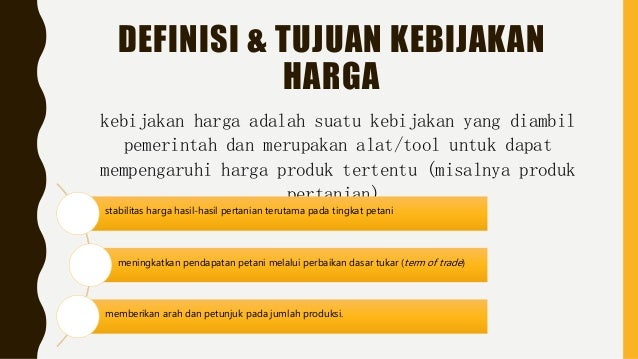 Kebijakan Harga Pertanian