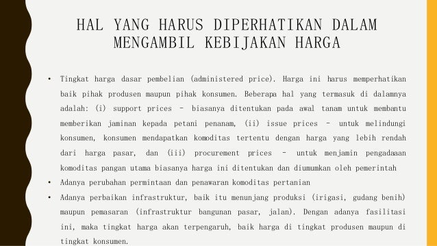 Kebijakan Harga Pertanian
