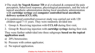 Local anesthesia & details of surgical instruments in pedodontics | PPTX